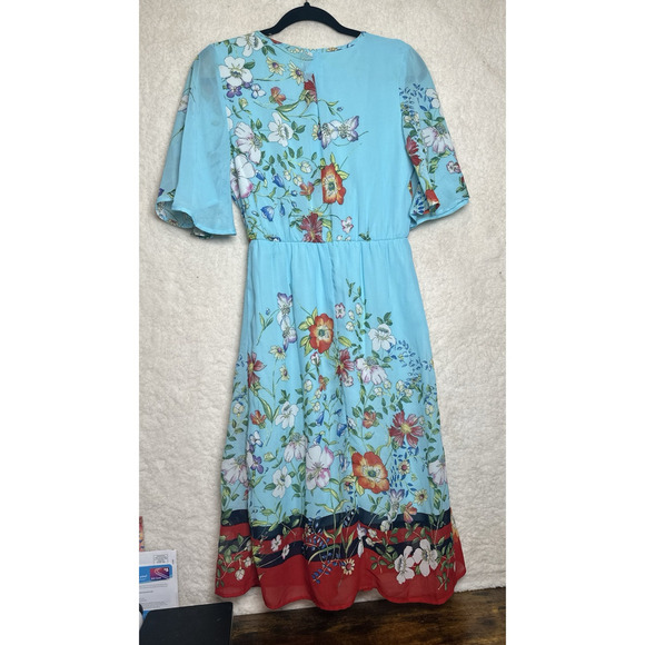 SUPERFOXX V-Neck Dress‎ Womens Sz XS Empire Waist Cottagecore Floral Feminine - Picture 7 of 11